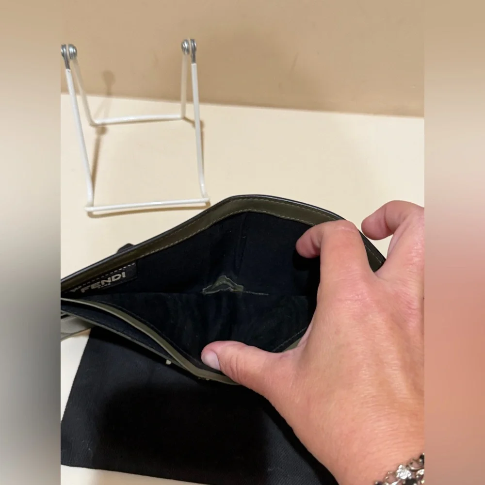 Fendi Olive Green Monster Eyes Bifold Wallet 2018